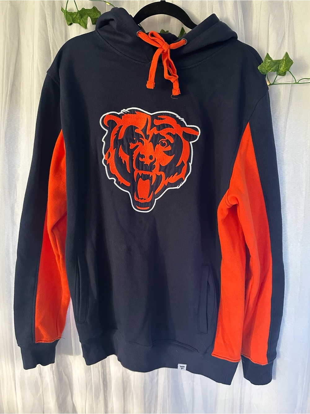 Fanatics Black Hoodie with Orange Bear Graphic and Orange Accents